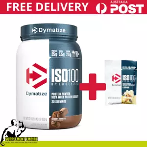 Dymatize Iso 100 Hydrolyzed Whey Protein Isolate Gourmet Chocolate 20 srv Sample - Picture 1 of 8