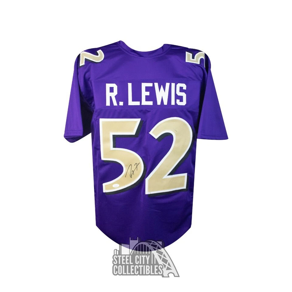 Ray Lewis Autographed Baltimore Custom Football Jersey - JSA COA - Image 1 of 1