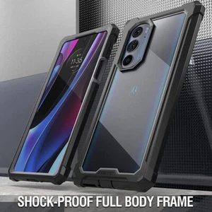 For Moto Edge Plus 5G 2022 Case Clear Back Shockproof Cover Full Coverage Black - Picture 1 of 7