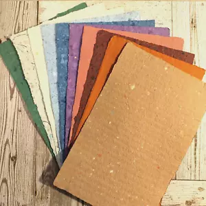 10 Sheets of Handmade Paper - Recycled Paper - 8.5 in x 5.5 in sheets - Picture 1 of 12