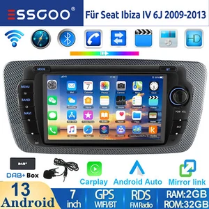 DAB+ 32G Autoradio Android 14 Carplay Navi RDS Für Seat Ibiza IV 6J 6P 2009-2013 - Bild 1 von 14
