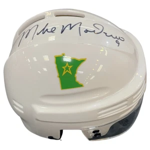 Mike Modano Autographed SotaStick Art North State Mini Helmet (Numbered Edition) - Picture 1 of 5