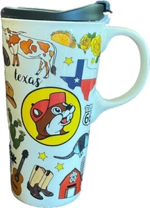 Buc-ee's 17oz Keramik Reisebecher (17oz, Texas Thema Texas weiß) - Bild 1 von 6