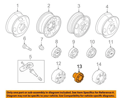 福特原始设备制造商 08-16 F-350 超级车轮盖-集线器中心盖 5C3Z1130TA — 第 1/2 张图片