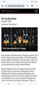 3 Tickets Planetarium Halle "Ein Sternbild für Flappi" - Bild 1 von 1