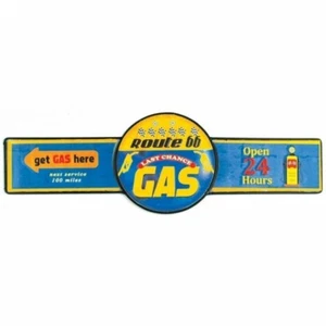 Metal Art Last change Gas 65x20,5 placca in metallo Route 66 vintage - Picture 1 of 1