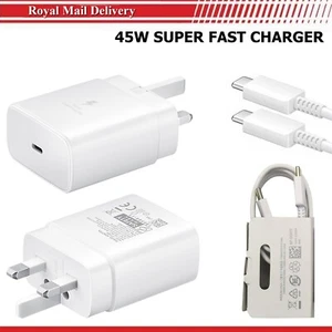 For Samsung Galaxy TAB S10 FE / FE+ Super Fast 45W PD Charger Plug & USB-C Cable - Picture 1 of 7
