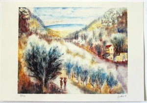 "Serigrafía ""Paisaje" firmada a mano y numerada 8/250" de Albert Goldman - Imagen 1 de 4