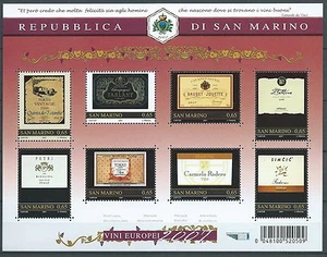2007 SAN MARINO FOGLIETTO I GRANDI VINI EUROPEI MNH ** - ED - Picture 1 of 1