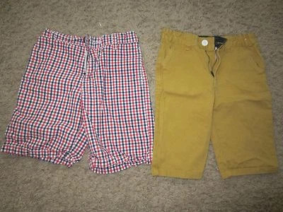  Chicos Talla 6-7 - Pantalones Cortos Coloreshkosh Cuadros y Marca London Largo Slim Fit Color Caqui Foto 1 de 3