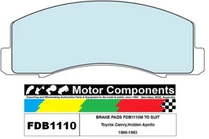 BRAKE PADS FDB1110M TO SUIT Toyota Camry,Holden Apollo 1986-1993 - Picture 1 of 2