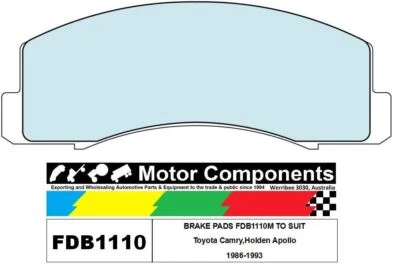 BRAKE PADS FDB1110M TO SUIT Toyota Camry,Holden Apollo 1986-1993 - Image 1 of 2