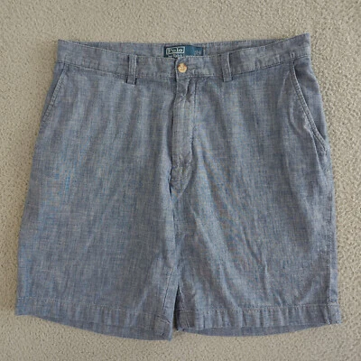 Pantalones Cortos Polo Ralph Lauren De Colección Para Hombres 34* Azul Cambray Prospect Chino Algodón Foto 1 de 4