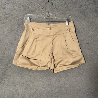 Vertigo Paris Pleated Button Shorts Women's Size 4 Beige - Image 1 of 4