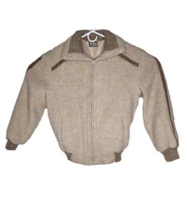 Vintage Samband Of Iceland Icelook High Pile Wool Bomber Jacket 1980's Large - Image 1 of 4