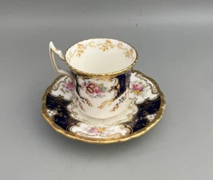 Antique Coalport Demitasse Small Coffee Cup & Saucer Cobalt Blue Batwing 2665 - Picture 1 of 17