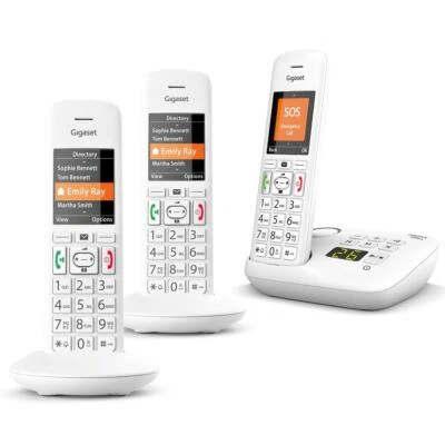 Gigaset Premium Home Cordless Phone E3 Big Button w/ Answer Machine 3 Handsets - Image 1 of 4