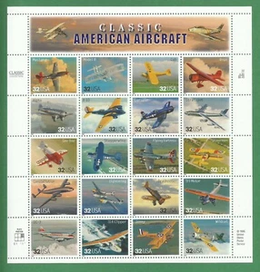 3142 US Classic American Aircraft Never Hinged Sheet issued year 1997 - Picture 1 of 2