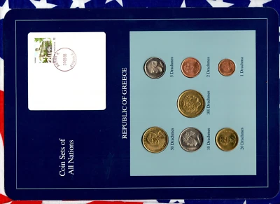 Coin Sets of All Nations Greece wcard 1990-1994 UNC 100,50 Drachmes 1994 2 Dr 90 - Image 1 of 2