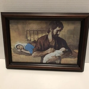 Nelson Woodcraft Print Holy Family Wall Art Handcraft ~ Made in USA ~ - Picture 1 of 6