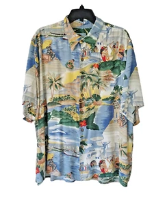 VTG Reyn Spooner Shirt Mens XL Old Hawaii Print Button Down Island Hula Camp - Picture 1 of 19