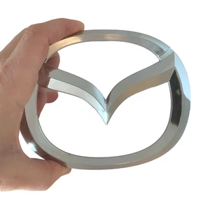 Front Grille Emblem Silver Chrome Logo Badge for Mazda 3 CX-30 CX-50 - Picture 1 of 3