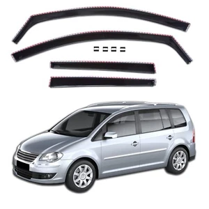 Deflectores de viento para VW Touran 2003-2015 juego de 4 puertas tintado negro - Imagen 1 de 7