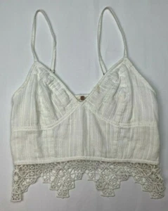 FP Talla Única S Correa de Espagueti Crop Top Pointelle Top Blanco Bralette  - Imagen 1 de 4