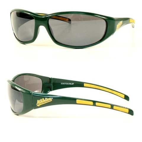 OAKLAND ATHLETICS SUNGLASSES 3 DOT WRAP UV 400 PROTECTION AND W/FREE POUCH/BAG Cover