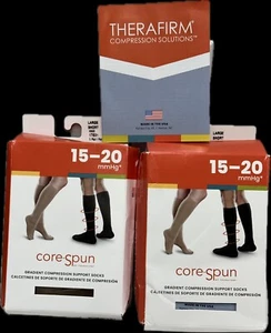 2 Pairs. Core-Spun Socks Compression 15-20mmHg Large/ Short/ 17431 /17531 - Picture 1 of 7