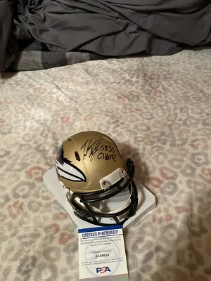 Trent Dilfer Signed Autographed Ravens Amp Mini Helmet With super bowl psa/dna  - Image 1 of 2