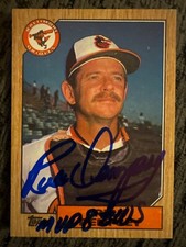 1987 Topps RICK DEMPSEY Autographed Baseball Card #28 ORIOLES
