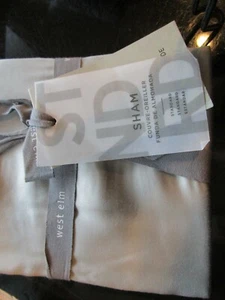 1 West Elm Tencel standard sham platinum New - Picture 1 of 2