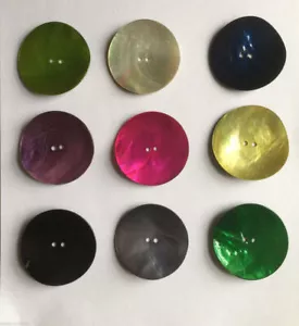 Genuine Shell / Mother of Pearl Buttons - Assorted Sizes & Colours - Two Holes - Picture 1 of 11