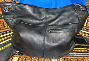 B. Makowsky Black Leather Shoulder Bag - Picture 1 of 11