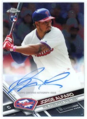 2017 Topps Chrome Rookie Autographs Jorge Alfaro RC Auto Phillies #RA-JA - Image 1 of 2