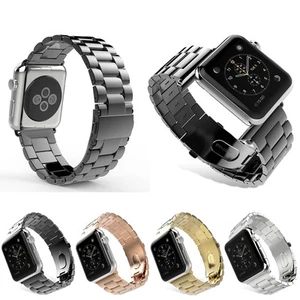 For Apple iWatch Series 8 7 6 SE 5 4 3 2 Band Solid Stainless Steel Watch Strap - Picture 1 of 26