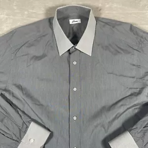 Camicia elegante uomo Brioni polsino francese bottoni 16,5 42 spille righe preppy italia - Foto 1 di 8