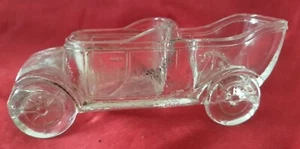 Belle salière en verre incolor Portieux forme de tacot,voiture 11 cm N°682/13 - Foto 1 di 4