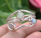 925 Sterling Silver Doublet Opal Gemstone Womens Ring Customize Size UK J to Z