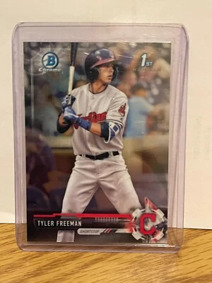2017 Bowman Chrome Draft #BDC-42 TYLER FREEMAN Cleveland Guardians 1st Rookie RC - Image 1 of 2