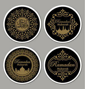 35 Ramadan Mubarak Glossy Stickers Labels