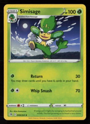 Simisage SWSH08: Fusion Strike #008/264 Uncommon Pokemon Card - Image 1 of 2