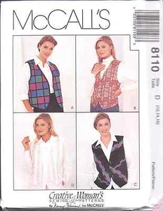 8110 UNCUT Vintage McCalls SEWING Pattern Misses Vest or Shirt w/ Vest Front OOP - Picture 1 of 2