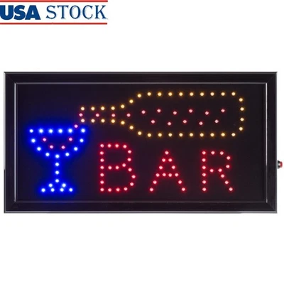 Placa de LED barra luz neon decoração casa bar negócios parede arte placa elétrica nova - Imagem 1 de 4