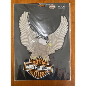 Harley Davidson Silver Eagle Bar & Shield Emblema 10,25" Toppa da cucire nuova - Foto 1 di 4