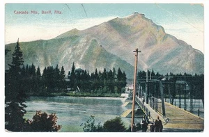 Cascade Mountain Banff Alberta AB The First Bow River Bridge Built in 1887 - Bild 1 von 2