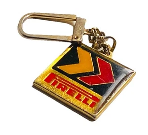 PIRELLI TYRES KEYRING Vintage Metal Beautiful Pirelli Tires Promo Keyring 80s - Picture 1 of 8