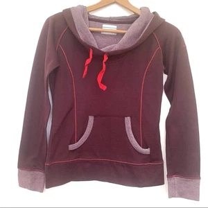 Columbia Hoodie Damen Gr. S Kutte Pullover Fronttaschen Kontrast braun rot - Bild 1 von 8