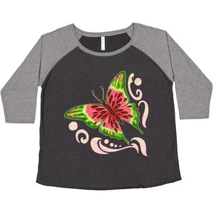 Inktastic Watermelon Butterfly Women's Plus Size T-Shirt Food Melon Plant Fruit - Picture 1 of 3